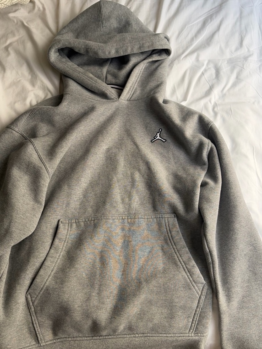 Jordan Men's Grey Pullover Hoodie with Jumpman Patch